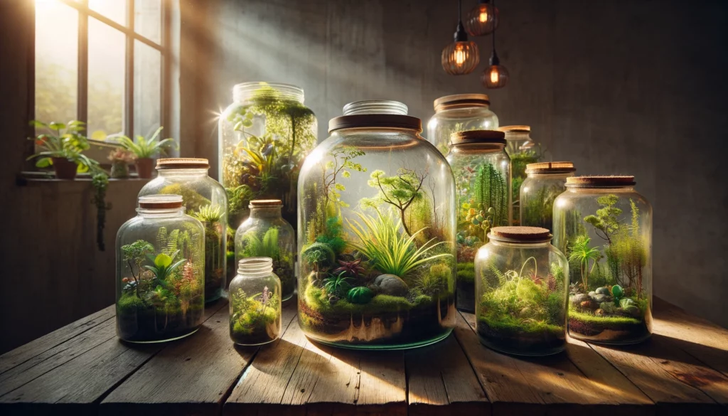 closed terrarium in jar